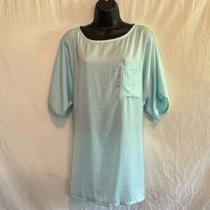 F-41 Hannah’s Closet Blue Oversized Short Sleeve Pullover Blouse‎ Size XL